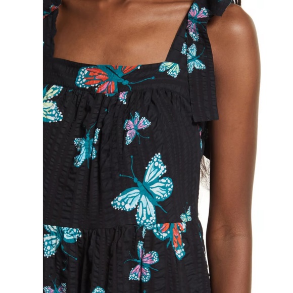 CRISTINA MARTINEZ PRINT TIERED SUNDRESS IN BLACK BUTTERFLY BEAUTY SIZE 3X - Picture 9 of 10